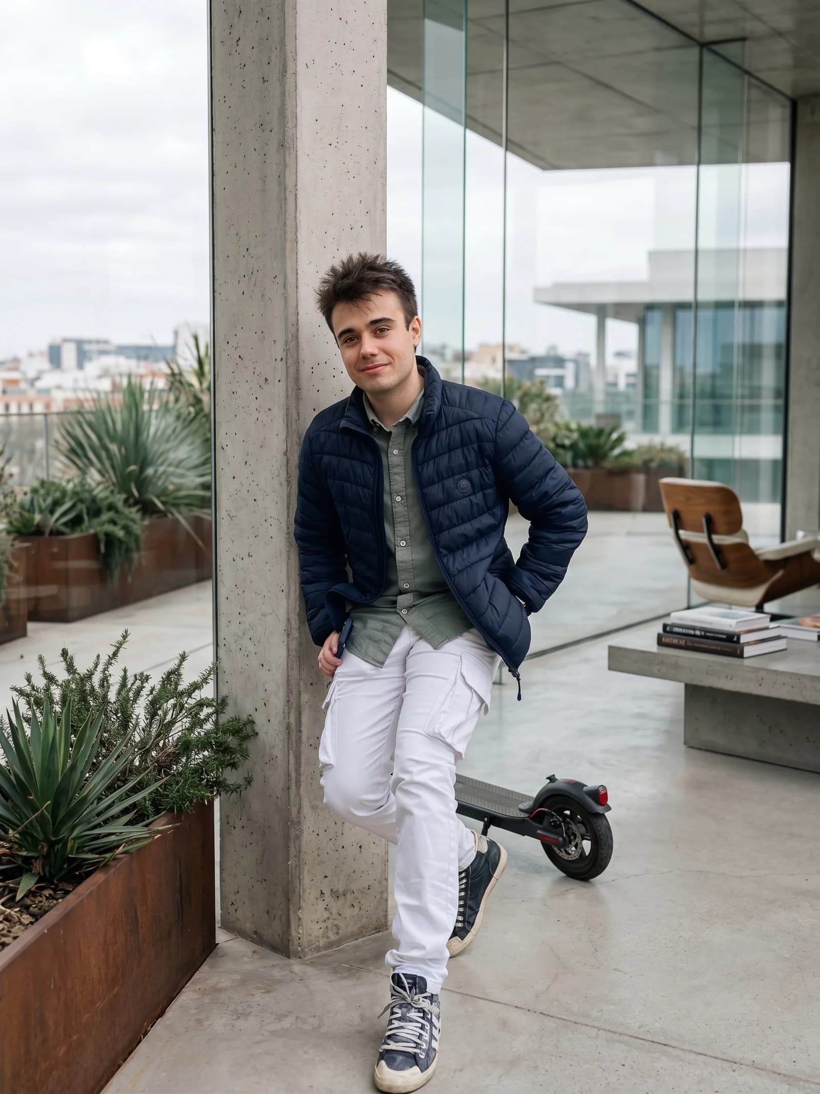 Sergio Ortiz in a contemporary architectural setting